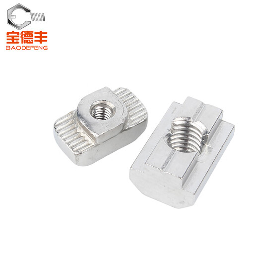 Baodefeng 304 stainless steel T-type nut 20/30/40/45 European standard and national standard aluminum profile slider nut ship-shaped hammer head 304 slider European standard 20 type-M5 (5 pieces)