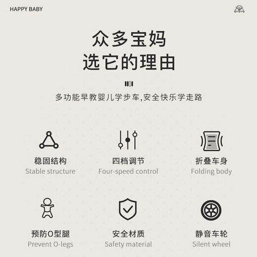 GELSA婴儿学步车防O型腿多功能防侧翻手推男女孩宝宝三合一助步车送礼 仙踪蓝【旗舰版】
