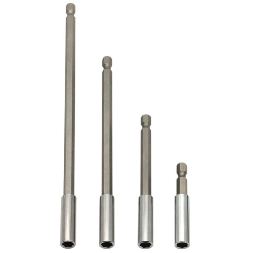 Bit extension rod 6.35mm hexagonal handle self-locking air batch extension rod with strong magnetic electric hand drill 1/4 bit connecting rod red self-locking model (total length 60mm) single