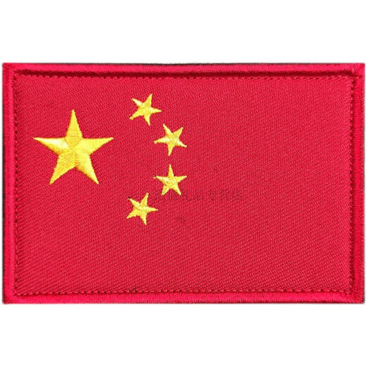 China Velcro badge five-star red flag clothing label armband tactical morale badge badge backpack badge 3x5cm