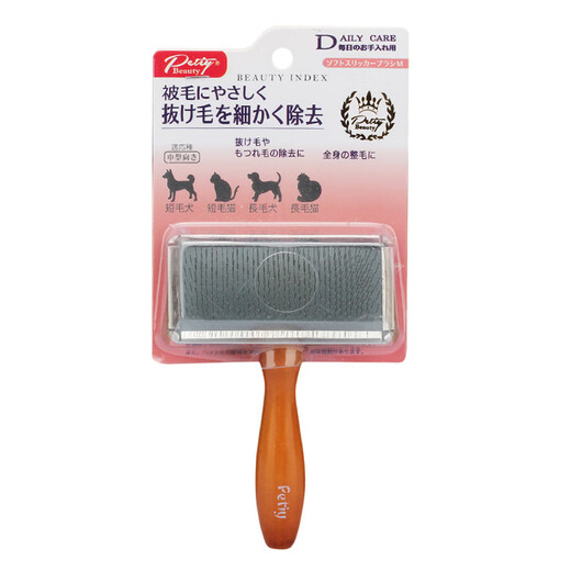 Baoli Baoli pet wooden handle needle comb for cats and dogs to open knots and remove floating hair pet comb for long-haired dogs and cats - steel needle comb size S