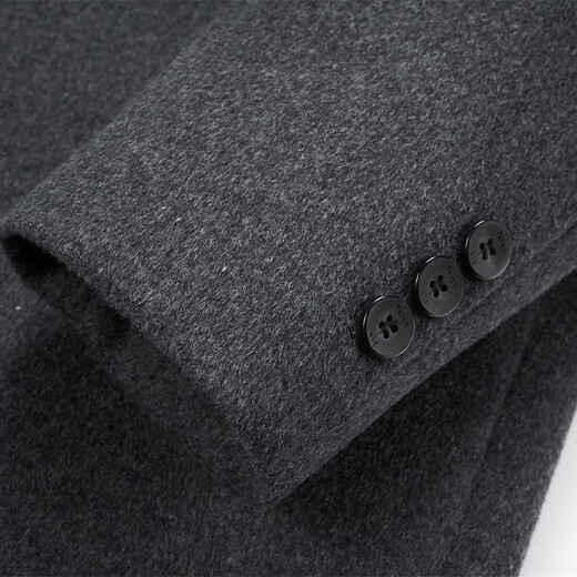 恒源祥双面呢羊毛呢子大衣男士中长款冬季可脱卸羽绒内胆羊绒翻领外套男 Y2316藏青色(可拆卸鹅绒内胆) M 170码-适合体重100-120斤