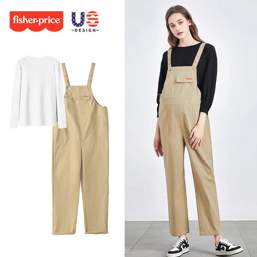 Fisher-Price Fisher Maternity Salopets pour le printemps et l'automne 2025 Nouvelle suspension de coton de grande taille en vrac Small Maternity Suit 1529 Kaki [printemps et automne] L [120-135jin [Jin est égal à 0,5 kg] portable]