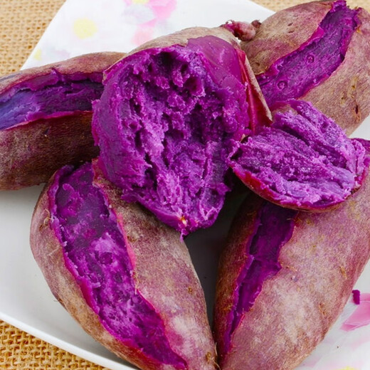 Luxi Guangxi fresh purple sweet potato, seasonal high-quality purple sweet potato, soft, glutinous, sweet, healthy and light fresh vegetables, medium fruit net weight 4.5Jin Jin equals 0.5kg (single fruit 150-400g)