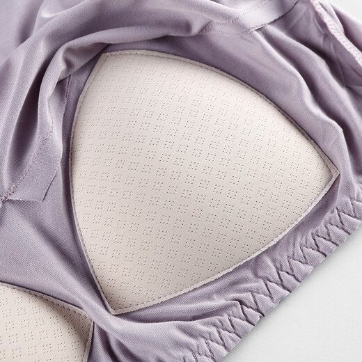 Pajama de sospecho de Fenten para mujeres en verano, delgada sensación de fresco de seda de hielo, se puede usar en el exterior, almohadilla de cofre con cuello V integrada para ropa para el hogar 724 lilas púrpura [correa de hombro]