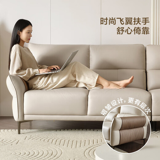 Quanyou Home Technology Fabric Sofa Living Room Small Apartment Modern Simple Inline Single-Line Sofa Household