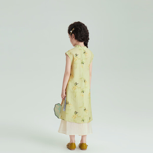 Pudding Haru Girls 'Kleid Kinderrock neuer chinesischer Stil Cheongsam Zweiteiler Sommeranzug 2025 Neuer chinesischer Stilanzug