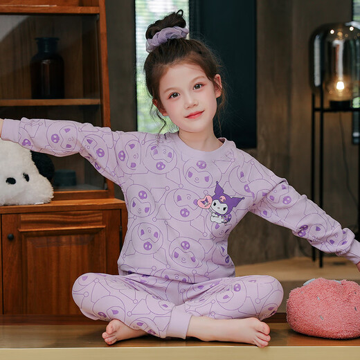 Disney (Disney) Girls-Entwickler warme Unterwäsche Set Kinderpyjamas Herbst Winter Girls Herbsthosen Herbsthosen verdickter Basishemd LDE1416 Yugui Hundemädchen 170 Größe 16 [140 cm/50-60jin [Jin gleich 0,5 kg]]