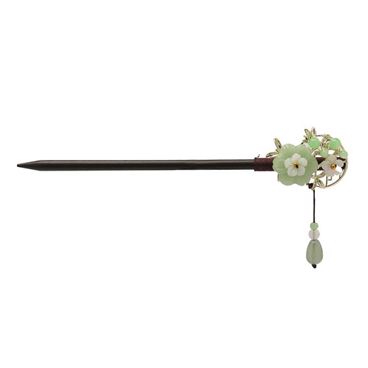 National style flower tassel hairpin Chinese style antique imitation ebony hairpin classical cheongsam Hanfu updo hairpin headdress style 2