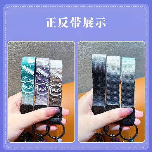 坤随 渐变熊钥匙扣卡通潮酷公仔变色龙熊包包汽车钥匙扣链配饰挂件 渐变熊钥匙扣1个【灰色】