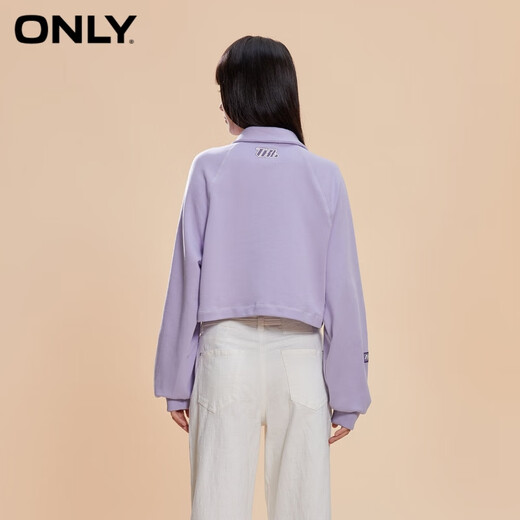 
ONLY autumn and winter fashion casual embroidery contrasting color short long sleeve round neck sweatshirt for women 12349S027 C38 Wisteria color M 165/84A