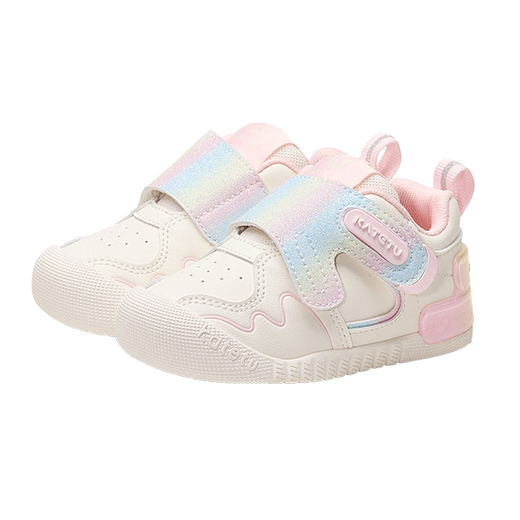 Carter Rabbit Children's Shoes Children's Toddler Shoes Small K Shield Autumn and Winter Velvet Ankle Stable Shoes Boys Girls Infants Soft Soled Cotton Shoes White Pink Blue - Microfiber Leather 22 Inner Length 13.5cm Foot Length 12.5-13.0