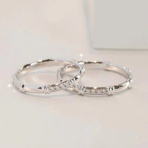 Pure silver s999 couple ring pure silver pair ring open simple ring can be engraved Valentine's Day gift for boyfriend and girlfriend 999 silver you are enough for you-female ring