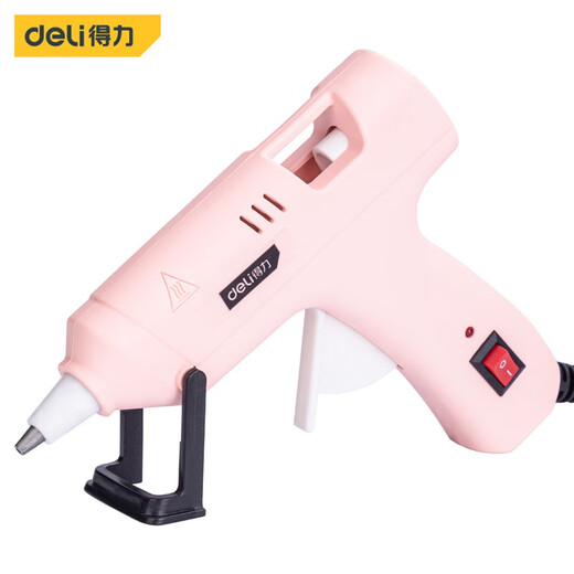 Deli hot melt glue gun children's home handmade glue gun 7-11mm hot melt stick glue strip hot melt glue stick princess powder 20w+10 glue sticks DL390020
