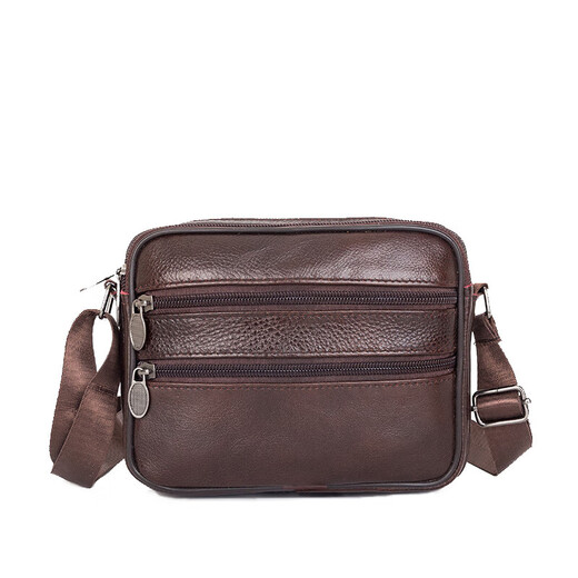 
CEOCK light luxury genuine leather shoulder bag men's crossbody bag small backpack pure leather cow gift top layer cow leather flagship coffee [horizontal 9906#]