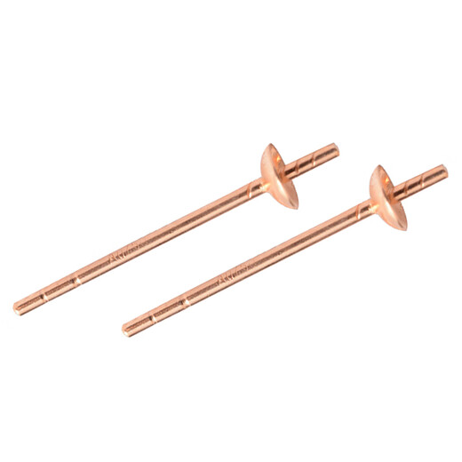 Yuanzu 18k gold earrings empty support pearl earring accessories Mabei universal earrings support ear needle diy accessories gold ear support No. 3 3.2mm glossy pair thickened solid-k yellow