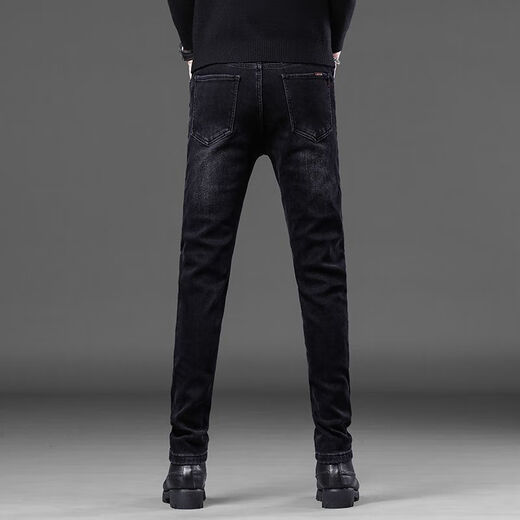 Aemape American Apple High-End Jeans Slim gerade Sommer Dünner elastischer kleiner Füße lässige lange Hosen Männer 1048 Schwarze reguläre Größe 30 Taillenumfang 2 Fuß 3 Geeignet für 110-120 Jin [Jin ist 0,5 kg]