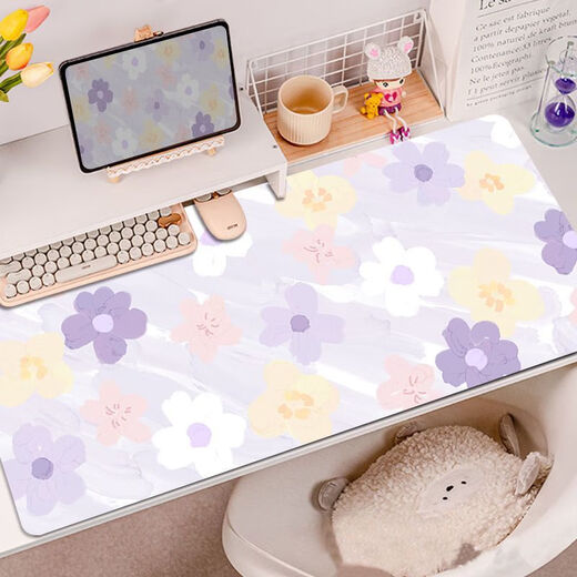 Ye yu lila Schmetterlingsblume Maus-Maus-Pad Super großes hochwertiges Mädchen Wache Computer Büro Schreibmatte Tischpolster RK-3890 丨 Lila verdickte Schließkante 57 cm * 33 cm 2mm 2mm