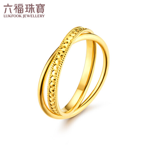 Liufu Schmucks volles Gold Doppelring ineinandergreifend goldener Ringgeschenk Preis G39TBGR0012 Nr. 13-5,22 Gramm (einschließlich Arbeitskosten 600 Yuan)