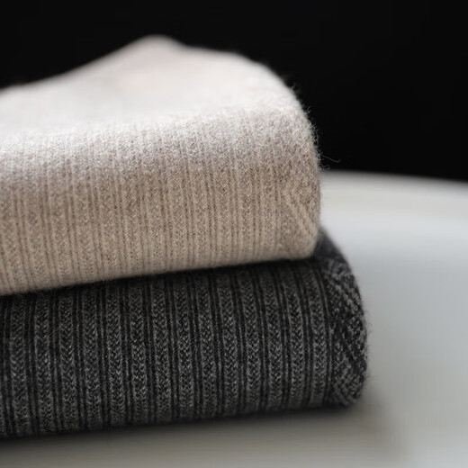 Ordos Cashmere Pants Cashmere Pants Men's Thickened Autumn and Winter Warm Wool Pants High Waist Slim Leggings Men - Dark Gray Sesame XL