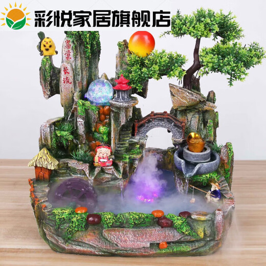 Clcey Wheel Desk Ornaments pour les roues à eau pour hommes, ornements de vent et d'eau pour la rocherie coulant de la fontaine d'eau richesse et ornements de richesse pour les grands arbres ceinture verte d'été ceinture 9715