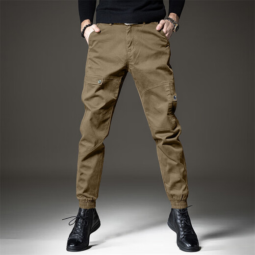 新百伦春秋季高端工装休闲裤男宽松大码男士潮牌哈伦直筒束脚裤子男 黑色 常规 3XL (适合175-190斤)