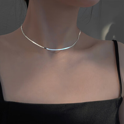 MZMZ Platinum Necklace Women's PT950 Platinum Fashionable Snake Bone Chain Valentine's Day Birthday Gift for Girlfriend and Wife When/Next Day Delivery - Light Luxury Snake Bone Chain Necklace (Hot Selling