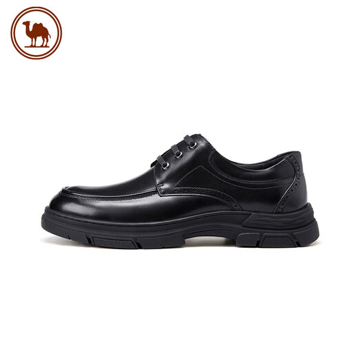 Camel leather shoes men's cowhide business casual formal comfortable derby shoes P14A005608 black 42