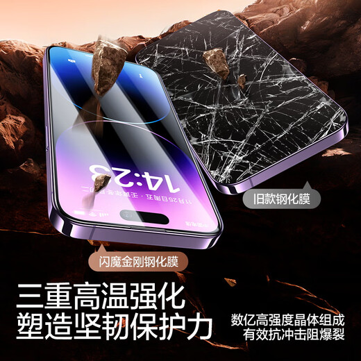 闪魔 适用苹果钢化膜iphone手机膜高清抗指纹防爆防摔保护膜 【加强版】2片+神器 苹果iPhone14/iphone13/13Pro