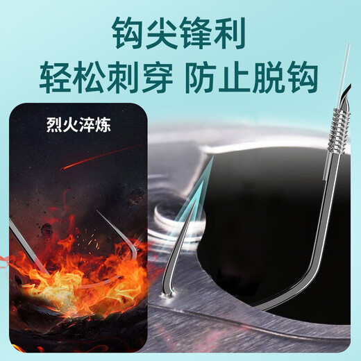 Kawasawa sub-line double hook wolf tooth competitive black pit anti-winding finished fish hook tied full set fishing hook crucian carp carp hook 75cm upgraded competitive wolf tooth hook 7 lines 0.6-0.8