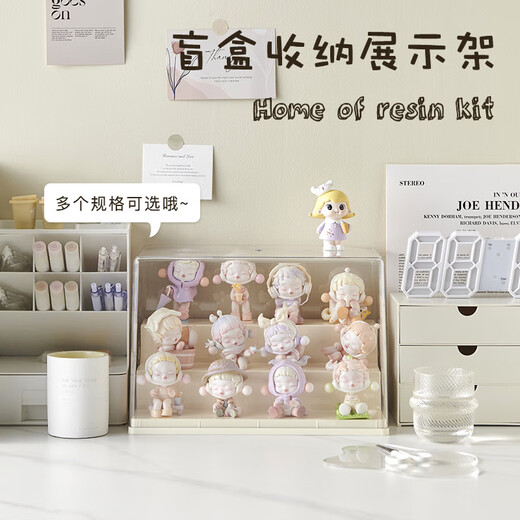 JEKO&JEKO blind box display box layered transparent figure storage box Bubble Mart labubu toy display stand three-layer ladder