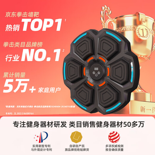 Mdikawe Musical Boxing Machine Wall Target Response Children's Day Training Equipment Shu 6-12 Years Old Boy Birthday Gift Bole Six Target White With Adult/Children's Gloves