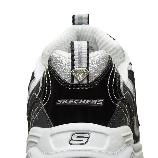 SKECHERS CLASSIC RETRO Diamond Panda Schuhe Freizeitschuhe Frauen dicker Sohle erhöhte weiße Schuhe 12241 Schwarz/Weiß/Bkw 39