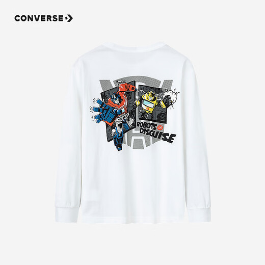 Converse【变形金刚联名】匡威儿童装秋季打底衫男童长袖T恤CNVB-LS-G689 纯白色 140 /68 【建议身高128-140cm】