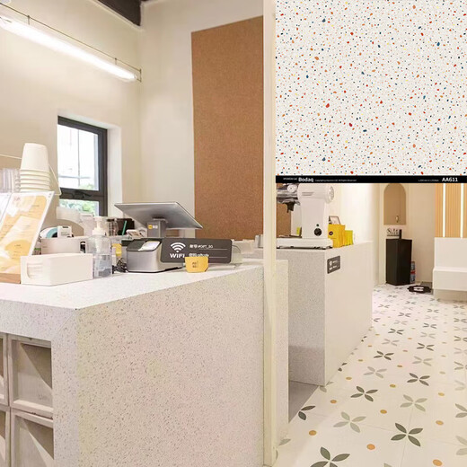 
Shating Terrazzo Sticker Self-adhesive Store Decoration Wall Sticker Waterproof Oil-proof Cabinet Renovation Wallpaper Bar Small Fresh Wallpaper AA6191.22M*3M Wallpaper Only