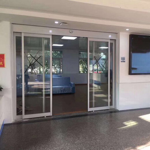Гуанчжоу распашная электрическая стеклянная дверь Huadu электронная раздвижная стеклянная дверь Qingyuan рама из нержавеющей стали стеклянная дверь светло-серого цвета