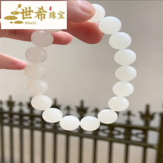 Shixi natural yuhua shell bracelet yuhua shell Buddha beads undersea jade high ice penetrating ice penetrating bracelet to calm the mind and calm the mind high ice penetrating 12mm 16 beads without insect cracks