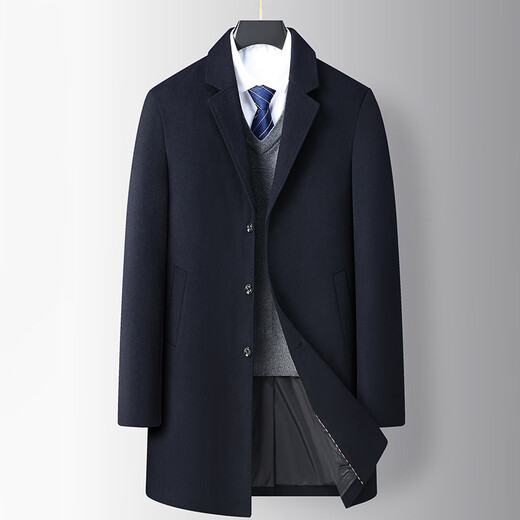 Pierre Cardin Fat Gran Tamaño de gama alta de longitud media lana de lana de lana de lana más grasa más gabardina de lana de lana de otoño y lana de otoño.