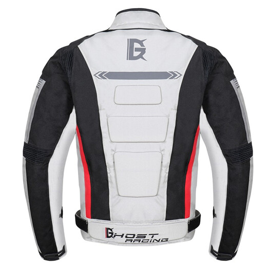 
GHOST RACING Motorcycle Cycling Clothing Set Four Seasons Universal Men's Windproof Breathable Anti-fall Motorcycle Clothing Jacket Motorcycle Racing Clothing Light Gray Top M