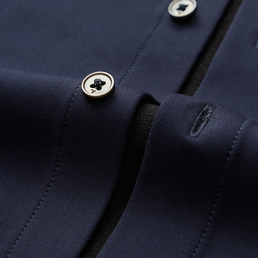 Qipai composite velvet long-sleeved shirt men's winter new business casual professional formal wear thick men's shirt Navy 41