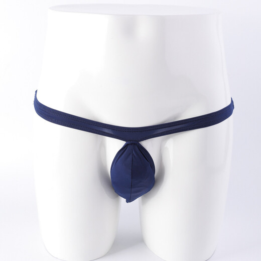 Men's underwear, abnormal men's ice silk thong, trendy men's sexy U-convex large bag summer low-waist breathable T-pants red