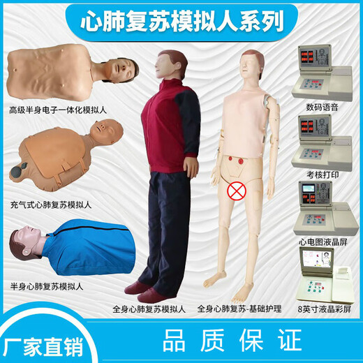心肺复苏模拟人CPR490全身半身急救按压训练人体模型假人CPR690 CPR169新型充气式