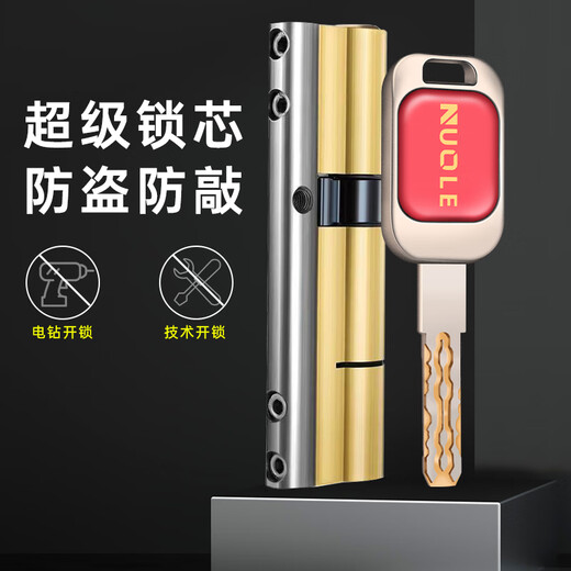 全铜通用家用防盗门入户门进户大门锁芯AB叶片超C级多轨 12045+758个主钥匙 带钥匙
