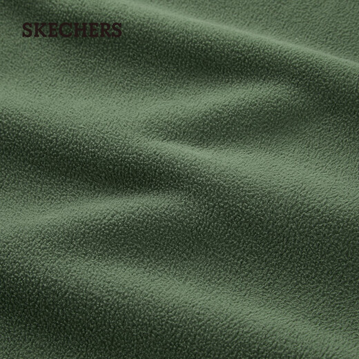 Skechers men's and women's knitted velvet comfortable insulated windbreaker sweatshirt L424M039 thyme green/031F M