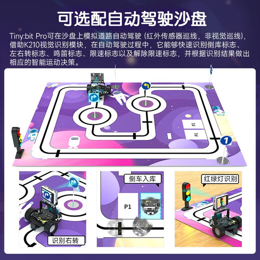 Yahboom Microbit Vision Car AI распознавание беспилотного автономного вождения Python Programmable Robot K210 Модуль Стандартное издание (включая микробит)