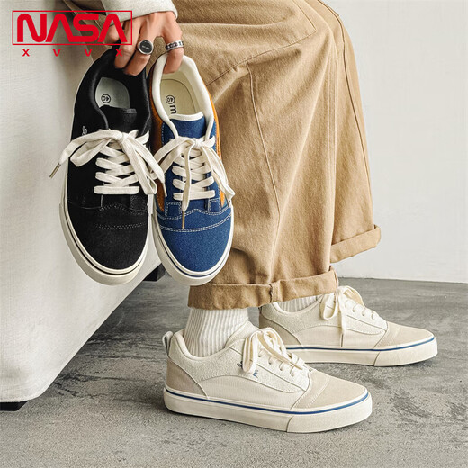 NASA XVVX official joint brand niche canvas shoes for men's summer new trendy casual versatile shoes for men's non-slip sneakers blue 43