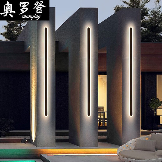 Oroden Außenwandleuchten minimalistische Streifenleuchten Villa Wandleuchte Innenhofsäule Außenwandwandleuchten 9227- [Regensicheres Modell] 9227-200 cm-drei-Farben-Leuchten-