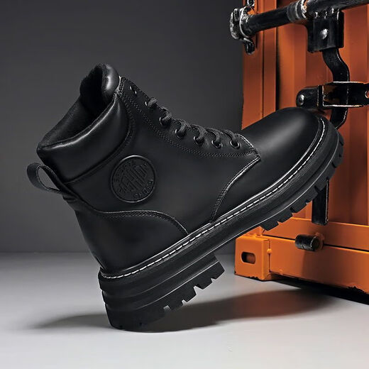 Neun Zoll sonnige Männerschuhe, Herren-Martin-Stiefel, High Top Herrenschuhe, modische Herrenstiefel, Arbeitsstiefel, Herren-Mid-Top-Trendschuhe, Retro-Lederstiefel, Nicht-Schlupf-Wanderstiefel, M1 Black 40