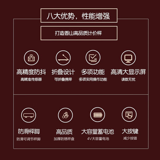 Xiangshan Electronic Scale Commercial Electronic Platform Scale High-Precision Vegetable Scale Counting Scale Price 60kg/20g LCD Black Letter Indoor and Outdoor Universal