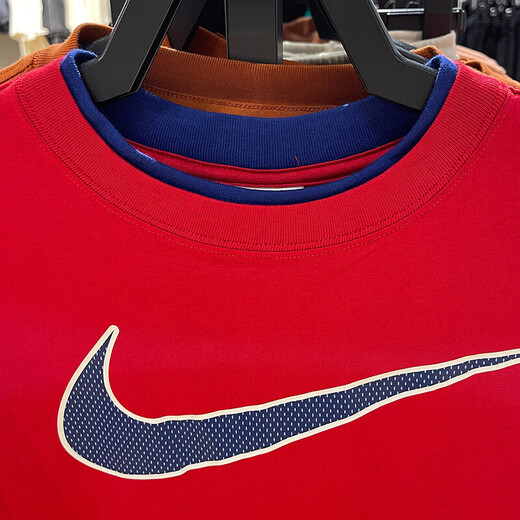 耐克（NIKE）短袖女装2025夏季新款运动服针织透气圆领休闲T恤上衣HF6291-133 HF6291-687红色 S